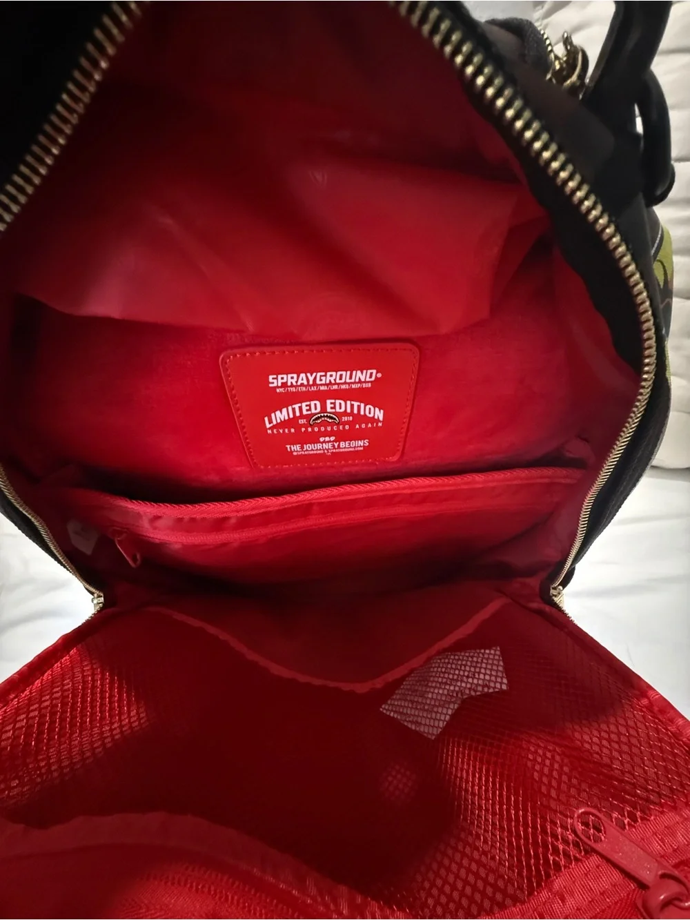 Sprayground Brown Checkerboard Travel Patch Backpack